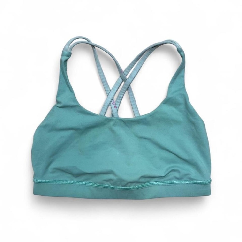 Lululemon Teal Energy Sports Bra Size 8 Criss Cross Back‎ Two Toned